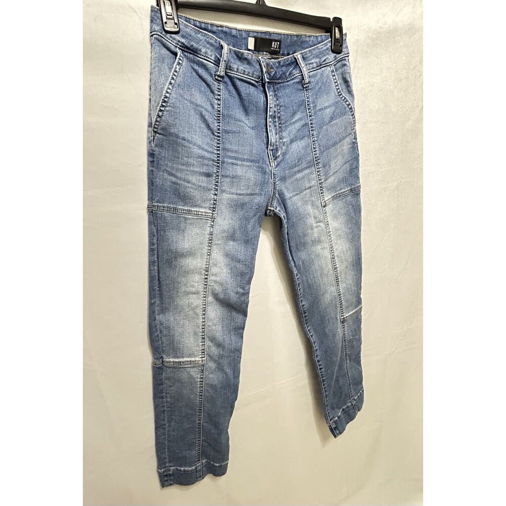 Kut From The Kloth Womens 8 Reese High Rise‎ Ankle Straight Leg Blue Denim Jeans - Picture 14 of 16